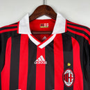 Camisa Manga Longa Milan 09/10 Adidas - Preto e Vermelho