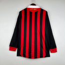 Camisa Manga Longa Milan 09/10 Adidas - Preto e Vermelho