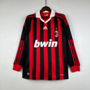 Camisa Manga Longa Milan 09/10 Adidas - Preto e Vermelho